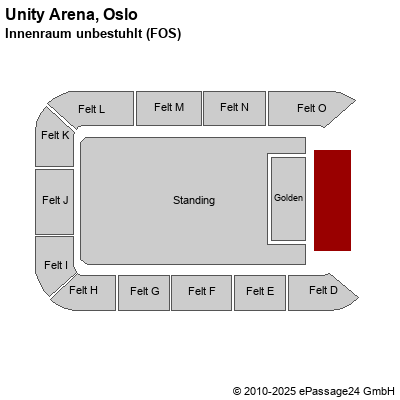 Saalplan Unity Arena, Oslo, Norwegen, Innenraum unbestuhlt (FOS)