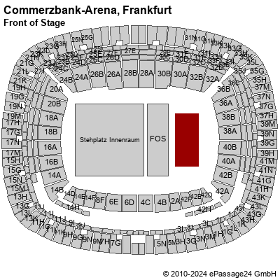 Saalplan Commerzbank-Arena, Frankfurt, Deutschland, Front of Stage