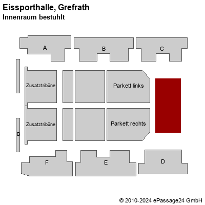 Saalplan Eissporthalle, Grefrath, Deutschland, Innenraum bestuhlt