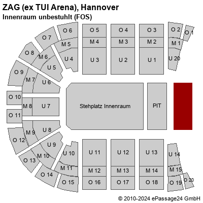 Saalplan ZAG (ex TUI Arena), Hannover, Deutschland, Innenraum unbestuhlt (FOS)