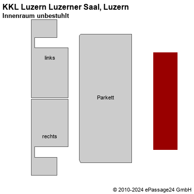 Saalplan KKL Luzern Luzerner Saal, Luzern, Schweiz, Innenraum unbestuhlt