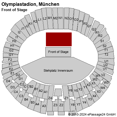 Saalplan Olympiastadion, München, Deutschland, Front of Stage