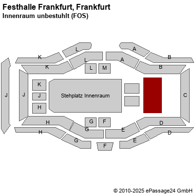 Saalplan Festhalle Frankfurt, Frankfurt, Deutschland, Innenraum unbestuhlt (FOS)