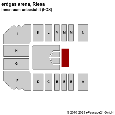 Saalplan erdgas arena, Riesa, Deutschland, Innenraum unbestuhlt (FOS)