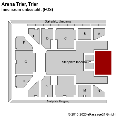 Saalplan Arena Trier, Trier, Deutschland, Innenraum unbestuhlt (FOS)