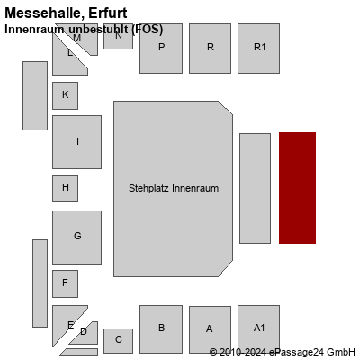 Saalplan Messehalle, Erfurt, Deutschland, Innenraum unbestuhlt (FOS)