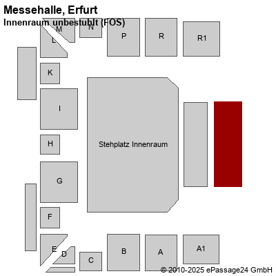 Saalplan Messehalle, Erfurt, Deutschland, Innenraum unbestuhlt (FOS)