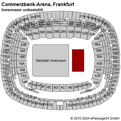 Saalplan Commerzbank-Arena, Frankfurt, Deutschland, Innenraum unbestuhlt