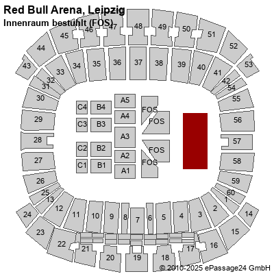 Saalplan Red Bull Arena, Leipzig, Deutschland, Innenraum bestuhlt (FOS)