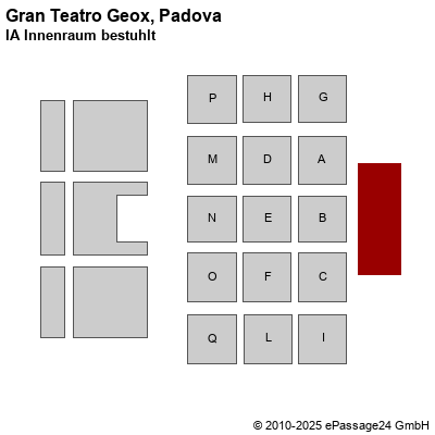 Saalplan Gran Teatro Geox, Padova, Italien, IA Innenraum bestuhlt