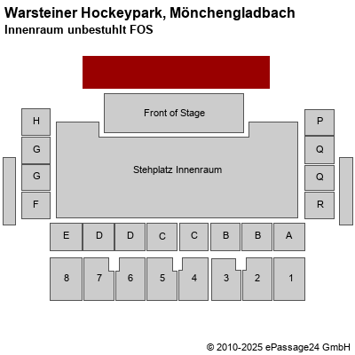 Saalplan Warsteiner Hockeypark, Mönchengladbach, Deutschland, Innenraum unbestuhlt FOS