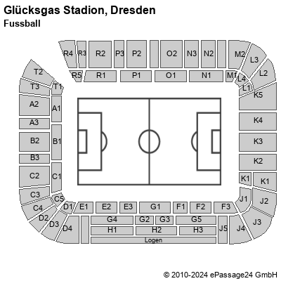 Saalplan Glücksgas Stadion, Dresden, Deutschland, Fussball