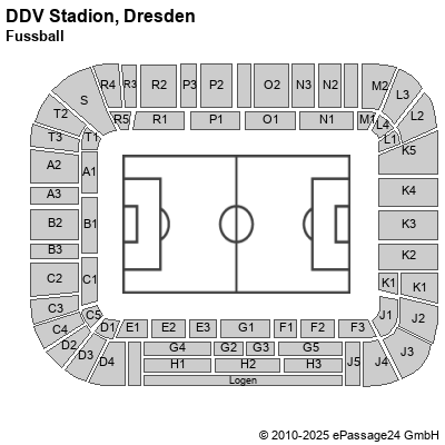 Saalplan Glücksgas Stadion, Dresden, Deutschland, Fussball