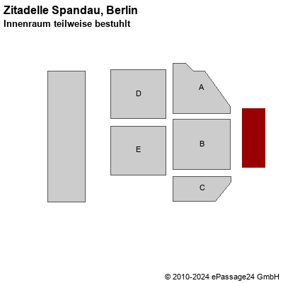 Saalplan Zitadelle Spandau, Berlin, Deutschland, Innenraum teilweise bestuhlt