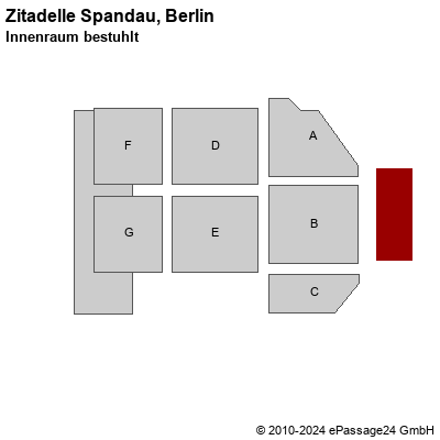 Saalplan Zitadelle Spandau, Berlin, Deutschland, Innenraum bestuhlt
