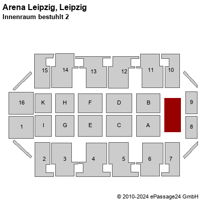 Saalplan Arena Leipzig, Leipzig, Deutschland, Innenraum bestuhlt 2