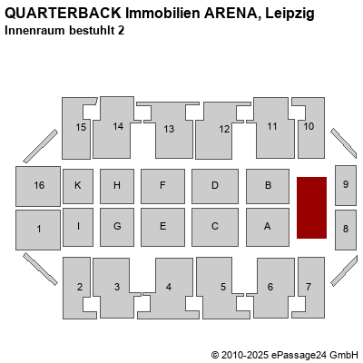 Saalplan Arena Leipzig, Leipzig, Deutschland, Innenraum bestuhlt 2