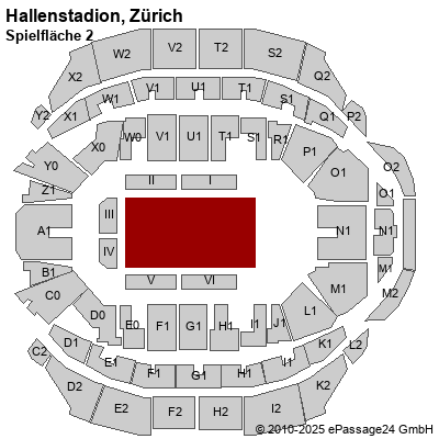 Saalplan Hallenstadion, Zürich, Schweiz, Spielfläche 2