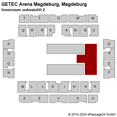 Saalplan GETEC Arena Magdeburg, Magdeburg, Deutschland, Innenraum unbestuhlt 2