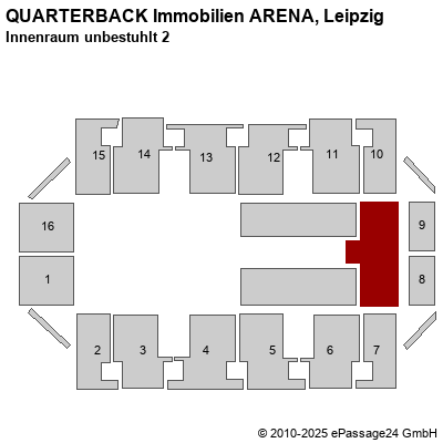 Saalplan Arena Leipzig, Leipzig, Deutschland, Innenraum unbestuhlt 2